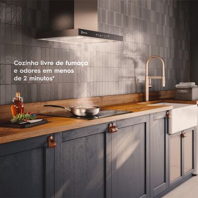 Coifa de Parede Electrolux 60cm Inox Experience com Inteligência Artificial e Alto Poder Sucção (CE6TF) 127V