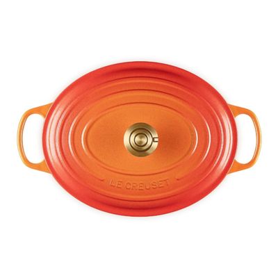 PANELA LE CREUSET SIGNATURE OVAL EM FERRO FUNDIDO FLAMME DORÉE 31CM 21178311834479