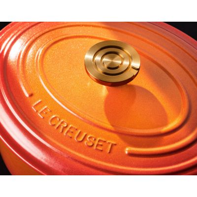 PANELA LE CREUSET SIGNATURE OVAL EM FERRO FUNDIDO FLAMME DORÉE 31CM 21178311834479