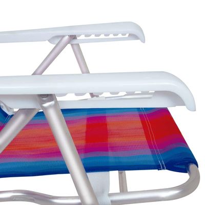 Cadeira De Praia Piscina Reclinável 8 Posições Alumínio Mor