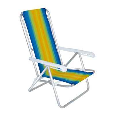 Cadeira De Praia Piscina Reclinável 8 Posições Alumínio Mor