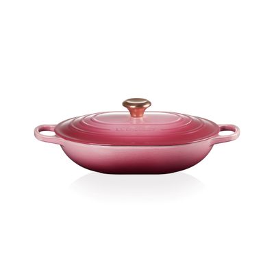 PANELA LE CREUSET OBLONG SIGNATURE EM FERRO FUNDIDO 31CM - Rosa Berry
