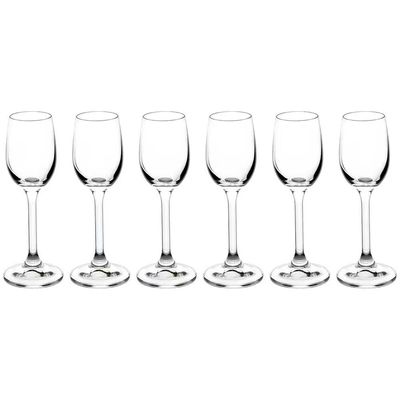 Conjunto de Taças para Licor Anna 65 ml em Cristal Ecológico 6 Peças Bohemia Transparente