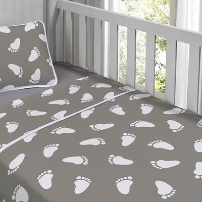 Jogo de Cama Tecebem Malha Mini Cama(Montessoriana) Mia 3 Peças Cinza