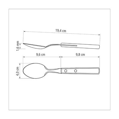 Kit 6 Colher de Mesa Inox Polywood Vermelha - Tramontina