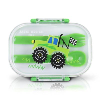 Kit Mochila Escolar Pote Para Lanche E Garrafa 460ml Infantil - Azul Verde