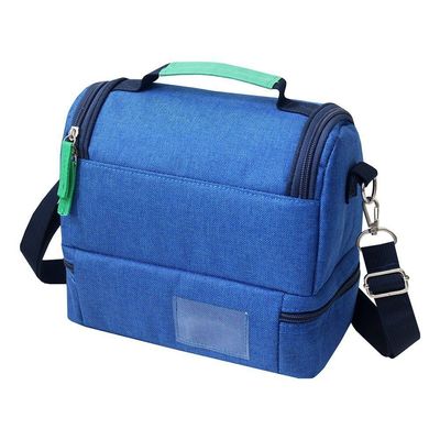 Conjunto Lancheira Térmica Com Pote P- Lanche 450ml E Garrafa - Mochila Escolar Azul
