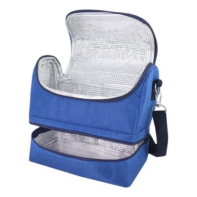 Conjunto Lancheira Térmica Com Pote P- Lanche 450ml E Garrafa - Mochila Escolar Azul