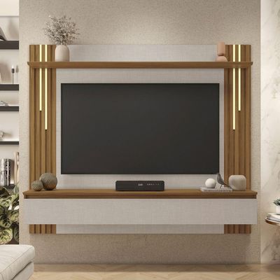 Painel Para Tv Nt1345 - Off White - Freijó - Notável