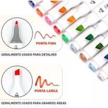 Conjunto De Canetas Marcador Permanente Ponta Dupla 80 Cores