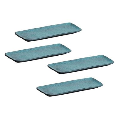 Conjunto de Travessas Retangulares Médias Orgânico Night Sky 33x13cm 4 peças Porto Brasil Azul