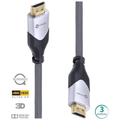 Cabo Hdmi 2.0 4k Ultra Hd 3d Blindado 3m