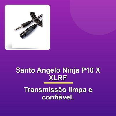 Cabo Microfone Santo Angelo Ninja P10 Xlr 3ft Preto