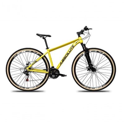 Bicicleta Aro 29 Absolute Nero 5 Alumínio Mountain Bike 24v Freio A Disco Garfo Suspensão amarelo Tam: 15