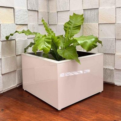 Vaso Espelhado Zara Branco Grande Para Casa