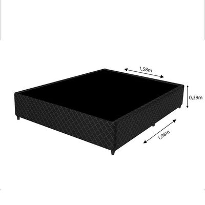 Base Box Para Colchão Queen Perola Negra Gazin 198x158cm Preto