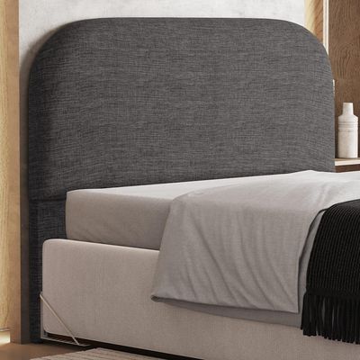 Cabeceira Cama Box Queen 160cm Orgânica Lanna W01 Linho Cinza Escuro - Lyam Decor