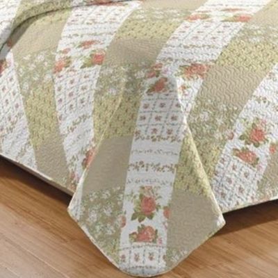 Kit Cobre Leito Colcha Daily King 3 Peças Dupla Face Estampado - Patchwork 44 - 100% Poliéster