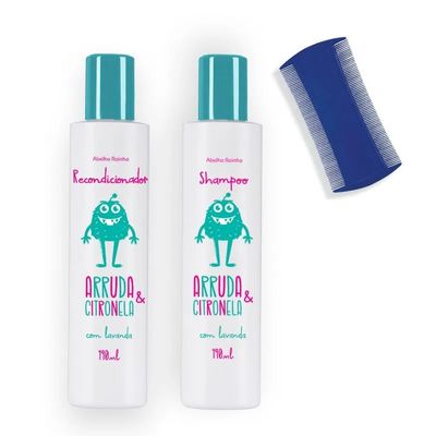 Kit shampoo-condic-pente Arruda Citronela p/piolhos (2000+1204+1317) (9510)