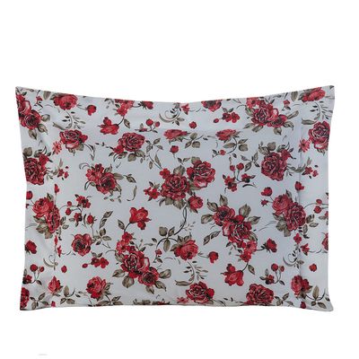 Kit Edredom Supreme Queen 5 Peças 100% Algodão 200 Fios Estampado - Rosas Vermelha