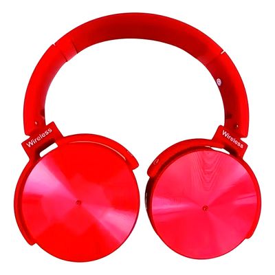 Headset Auscultadores Bluetooth Over-Ear Recarregável Cor:Vermelho