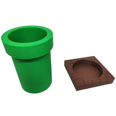 Kit Cano e Cubo Porta Objetos Caneta 3D Mario Gamer Mesa Escritório Geek