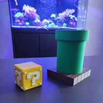 Kit Cano e Cubo Porta Objetos Caneta 3D Mario Gamer Mesa Escritório Geek