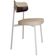 Cadeira Estofada Para Sala de Jantar Astrid Branco C01 Linho Areia Courino Café - Lyam Decor