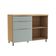 Balcão de Cozinha com Tampo Marquesa 100% MDF 1 Porta 3 Gavetas Verde e Nature