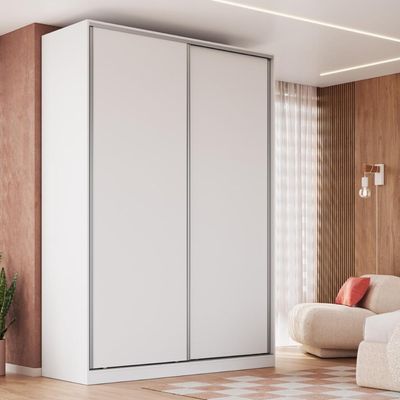 Guarda Roupa Solteiro Branco 165x59,8x235cm 2 Portas RC2002 Emovell