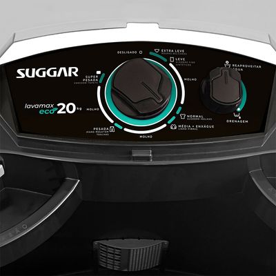 Lavadora de Roupas Semi-Automática Suggar Lavamax Eco 20 KG Preto / 110v