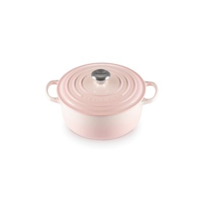 PANELA REDONDA LE CREUSET 24CM SIGNATURE FERRO ESMALTADO SHELL PINK 21177247774430