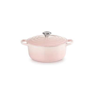 PANELA REDONDA LE CREUSET 24CM SIGNATURE FERRO ESMALTADO SHELL PINK 21177247774430