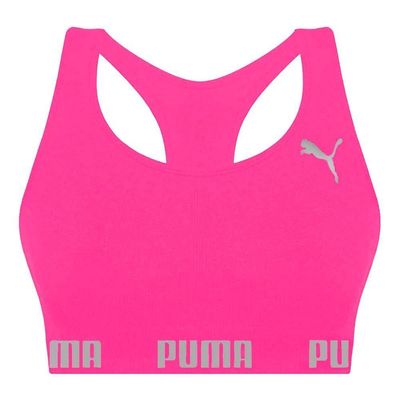Top Nadador Puma Sem Costura Feminino P / Rosa e Cinza