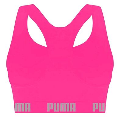 Top Nadador Puma Sem Costura Feminino P / Rosa e Cinza