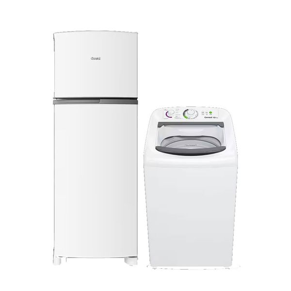 Conjunto Consul Geladeira CRM40MB Frost Free 333L e Lavadora CWH12BB 12kg Branco / 220V