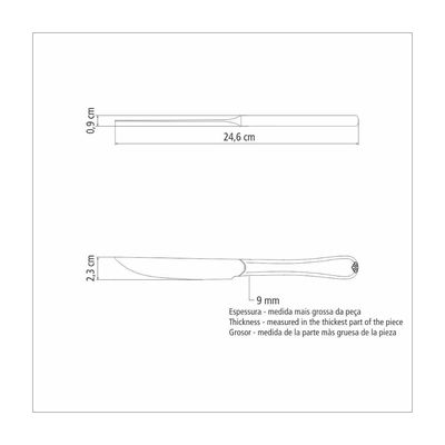 Faca para Churrasco Tramontina Vicenza Forjada em Aço Inox