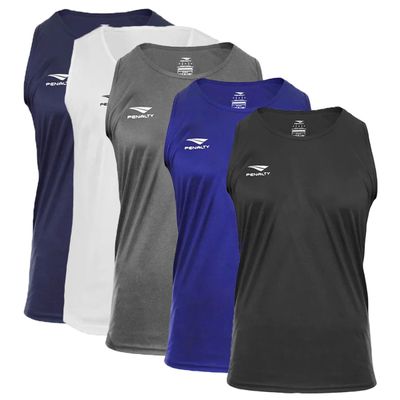 Kit 5 Regatas Penalty X Masculina G / Azul/Cinza