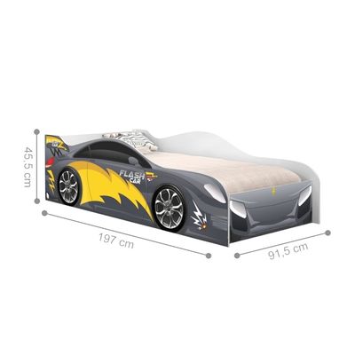 Cama Solteiro Infantil 197x91,5cm para Quarto Personagens Carro Chumbo K02 - D'Rossi