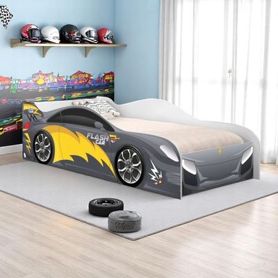 Cama Solteiro Infantil 197x91,5cm para Quarto Personagens Carro Chumbo K02 - D'Rossi