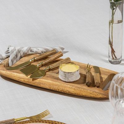 Conjunto De Talheres Copa E Cia Para Queijo 3 Peças Garbo Goldwood