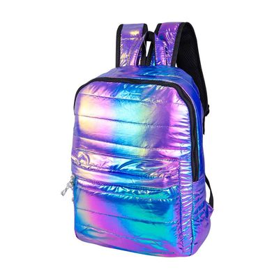 Mochila Holográfica Metalizada Alças Acolchoadas 13 Litros