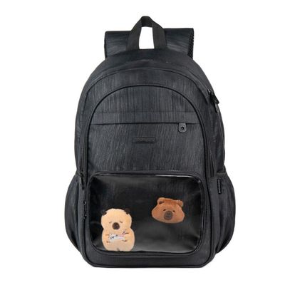 Kit Mochila Escolar Feminina + Lancheira Térmica BG Charms Preta
