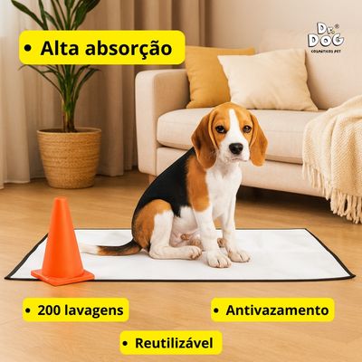 Tapete Higiênico Pet Lavável Reutilizável - Absorvente e Impermeável Para Cães e Gatos – Antivazamento 70x50cm