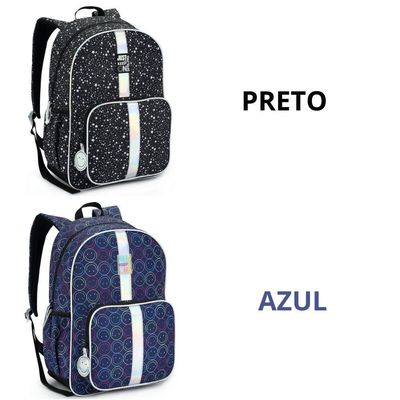 Mochila De Costas Just Keep On Smiling For Girls Denlex Azul