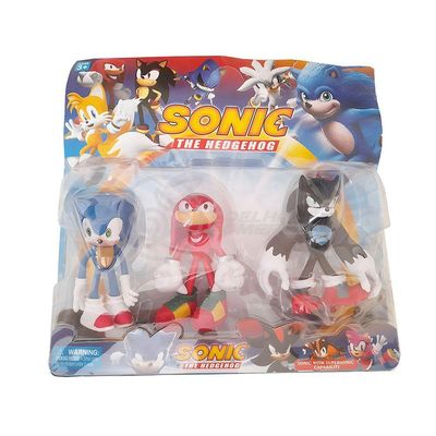 Cartela Sonic The Hedgehog 3 Bonecos Miniaturas Sonic Knuckles E Werehog Action Figure Brinquedo