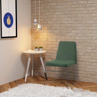 Kit 6 Cadeiras Decorativa Sala de Jantar Anne Linho Verde - Gran Belo