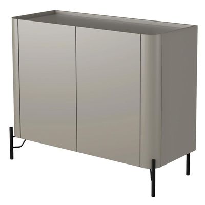 Buffet Para Sala de Jantar 2 Portas 1 Gaveta Pés Industrial Preto Naim I03 Grigio - Lyam