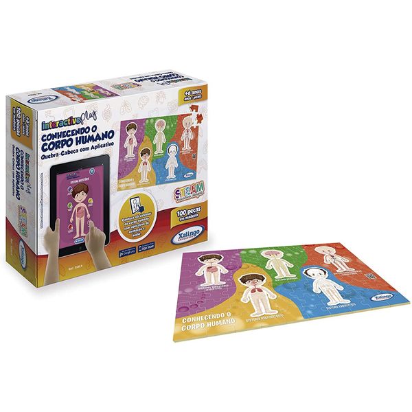 Quebra Cabeça com Aplicativo Conhecendo o Corpo Humano Xalingo Quebra Cabeça com Aplicativo Conhecendo o Corpo Humano Xalingo