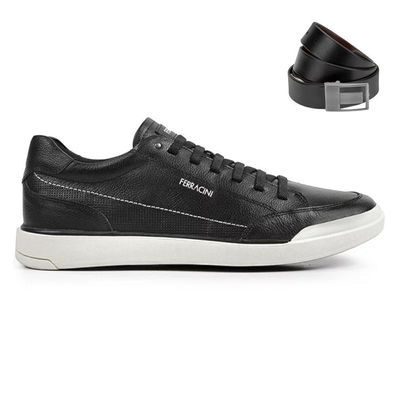 Kit Sapatênis Ferracini Star Masculino + Cinto 47 / Preto